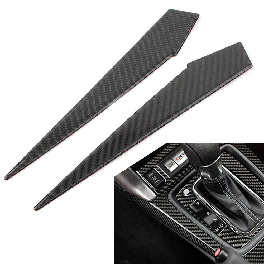2x Carbon Fiber Car Gear Shift Side Panel Cover Trim for Subaru Forester 13-2018