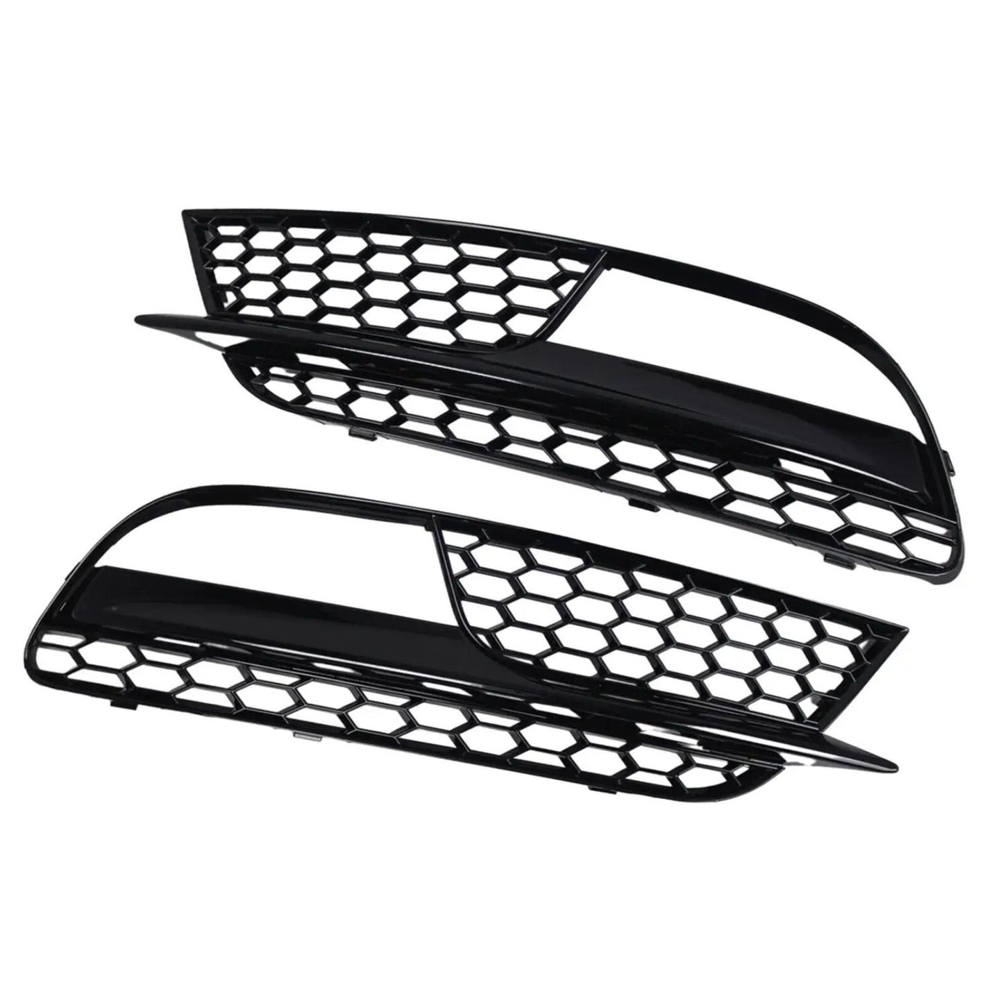 A pair of front bumper lower fog light grille cover trims are available for the 2012-16 for Audi A5 Quattro.