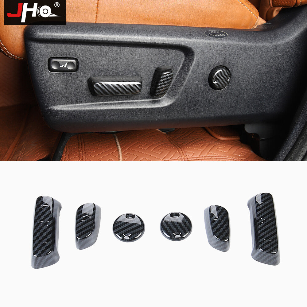 Car for Seat Adjust Button Cover Carbon Fiber Trim Decor for Toyota Tundra 2014-2021