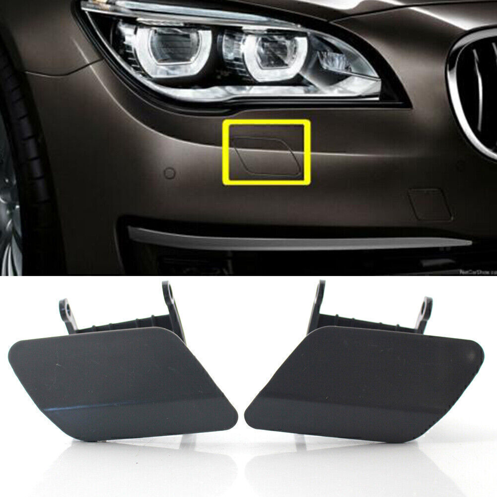Bumper Headlight Headlamp Washer Cap Cover Fit for BMW 7 F01 F02 2012-2015 2pcs