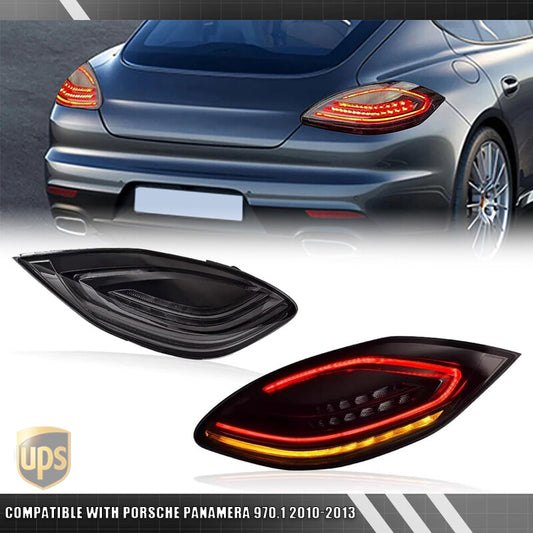 For 2010-2013 for Porsche for Panamera 970.1 Smoke Black LED Rear Tail Lights Brake Lamp