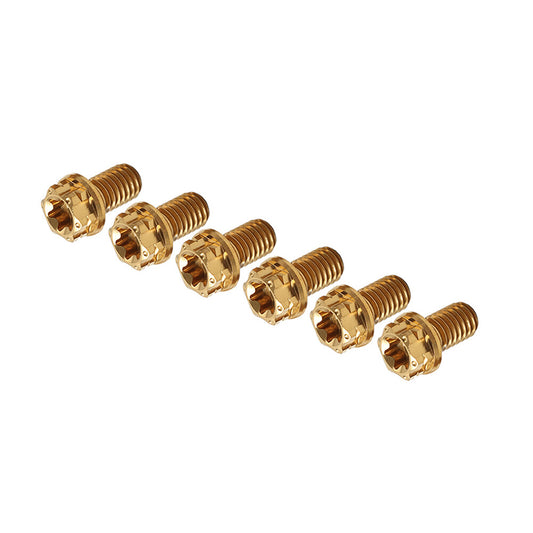 6pcs Bolts Torx Head Flange Screws M8x10mm Gold For Motorcycle Bike