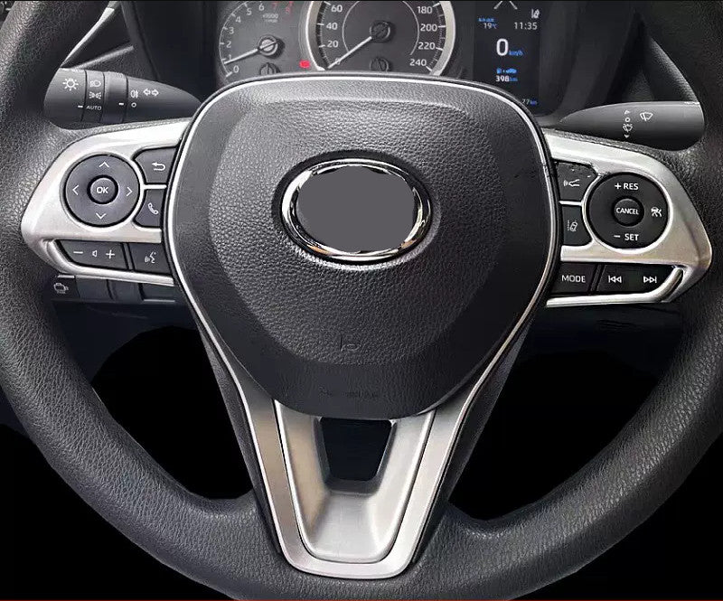 Steering Wheel Trim 3pcs ABS Matte Fit for Toyota RAV4 2019-2024