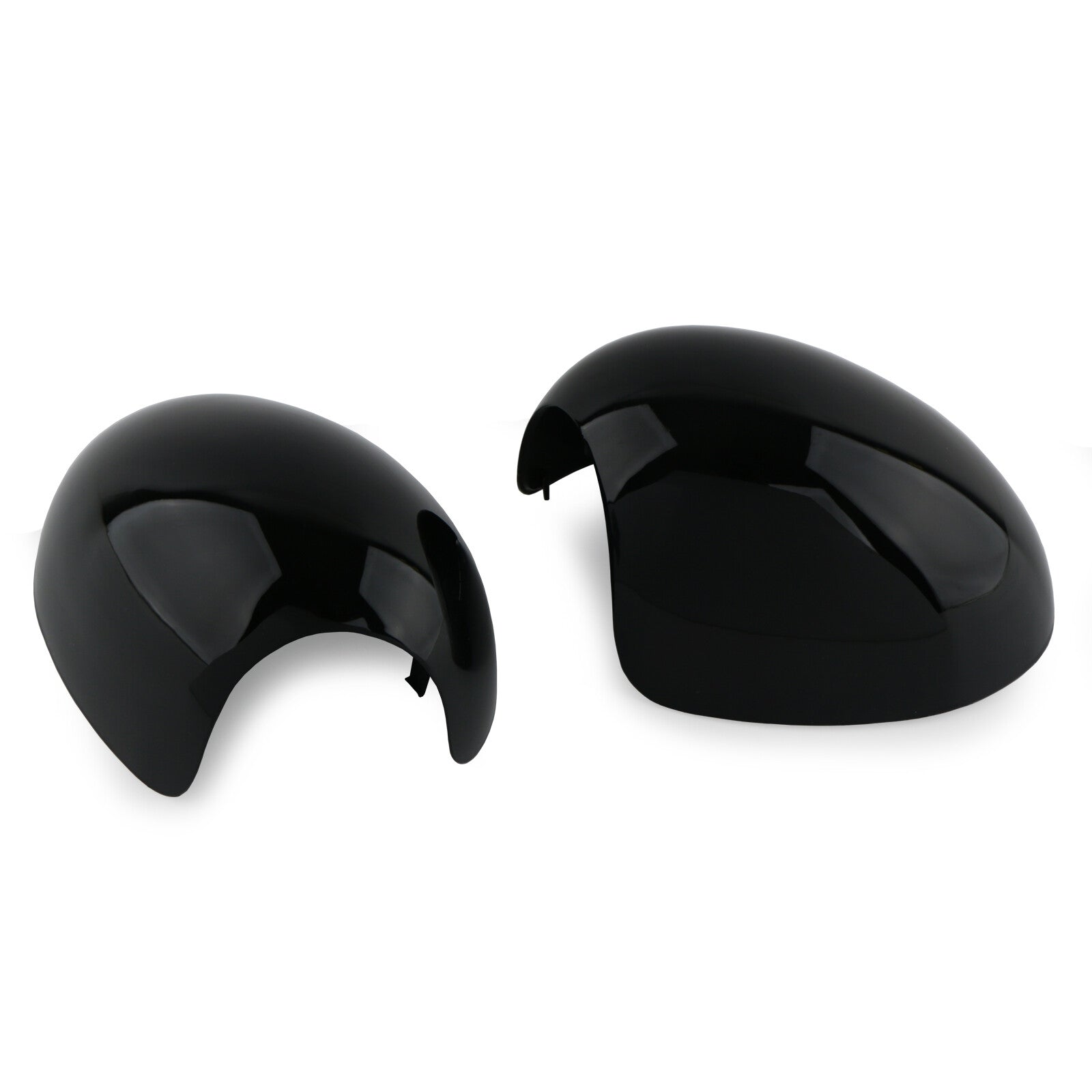 A pair of glossy black door mirror covers for Mini Cooper R60 R55 R56 R57 R58