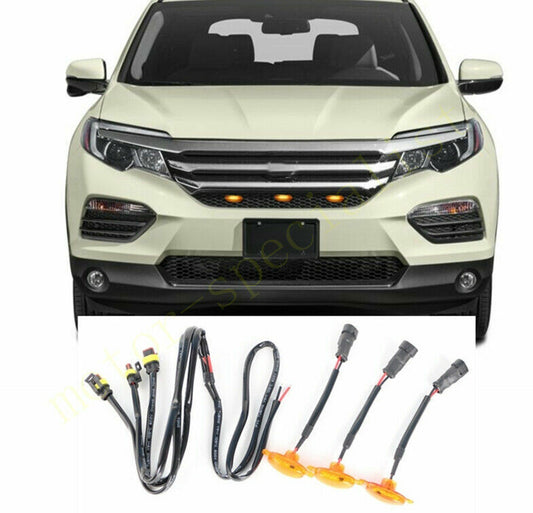 for Honda Pilot 2016-2018 Front Grille yellow LED Light Style DRL Lamp