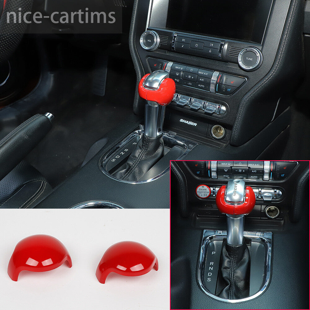 Red ABS Interior Gear Shift Knob Head Cover for Ford for Mustang 2015-22 Accessories
