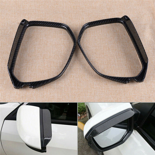 2X Carbon Fiber Rearview Mirror Rain Eyebrow Cover Trim for Honda for Civic 19-2021