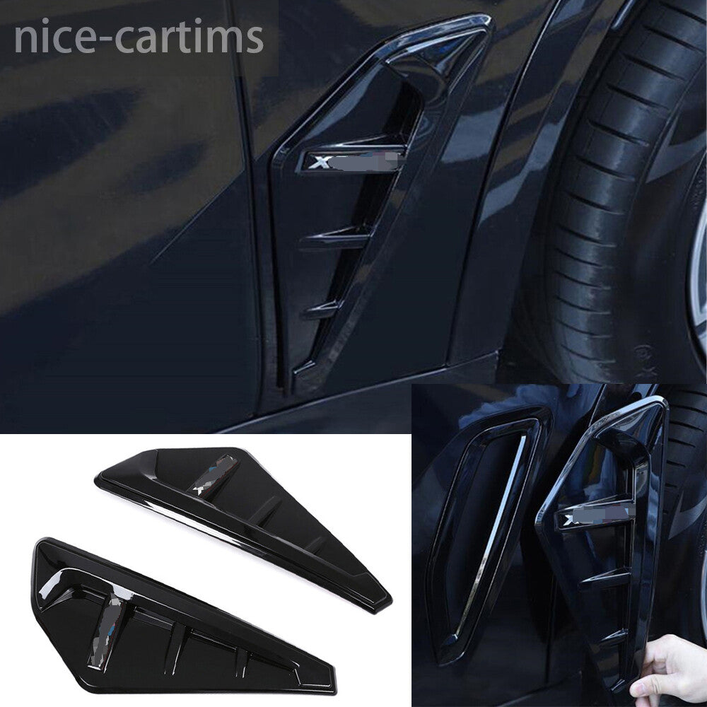 Glossy Black ABS Side Fender Air Vents Outlet Cover for BMW X5 X5M G05 2019-2023