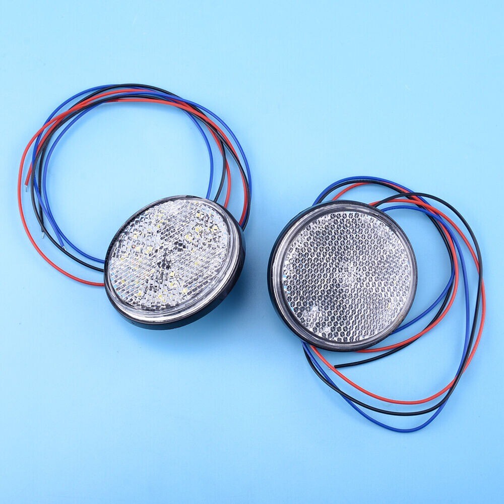 Pair 12V Round LED Reverse Stop/Turn/Tail Backup Light Lamp Truck Trailer New n