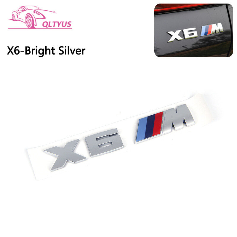 for BMW Silver Trunk Badge X6 M Small Engraved Decal Badge Set