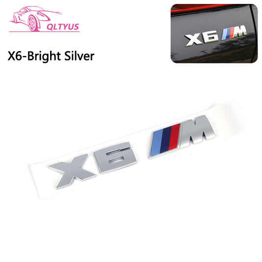 for BMW Silver Trunk Badge X6 M Small Engraved Decal Badge Set