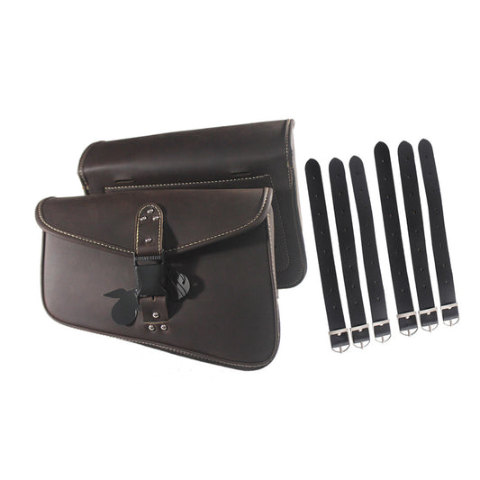 2X Retro PU Leather Saddlebag Saddle Bag Luggage Bag for Harley Sportster XL 883 Q