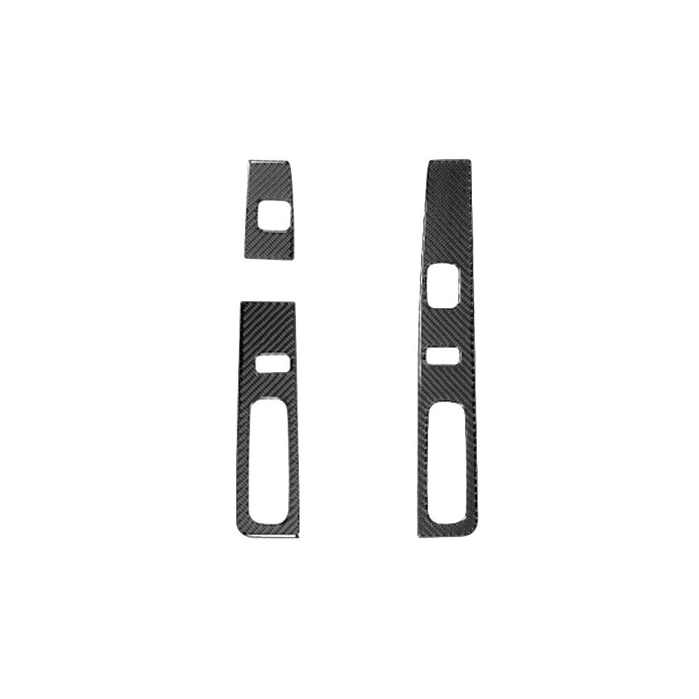 2Pcs Red Carbon Fiber Steering Wheel Accent Cover Trim For Fiesta 2011-2015 v