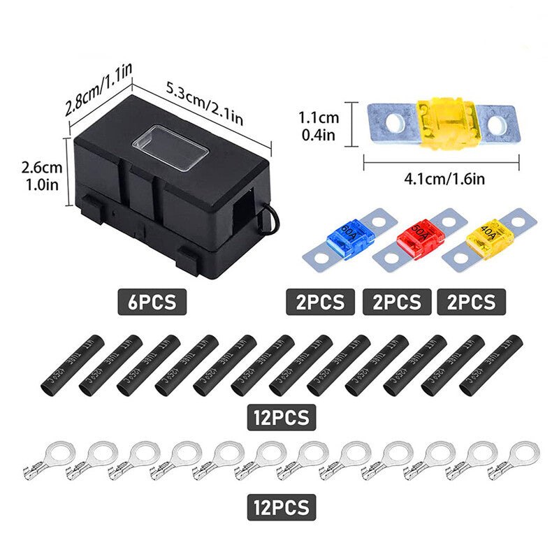 Automatic RV fuse holder, circuit protection, splash-proof flame retardant 40A 50A 60A- n