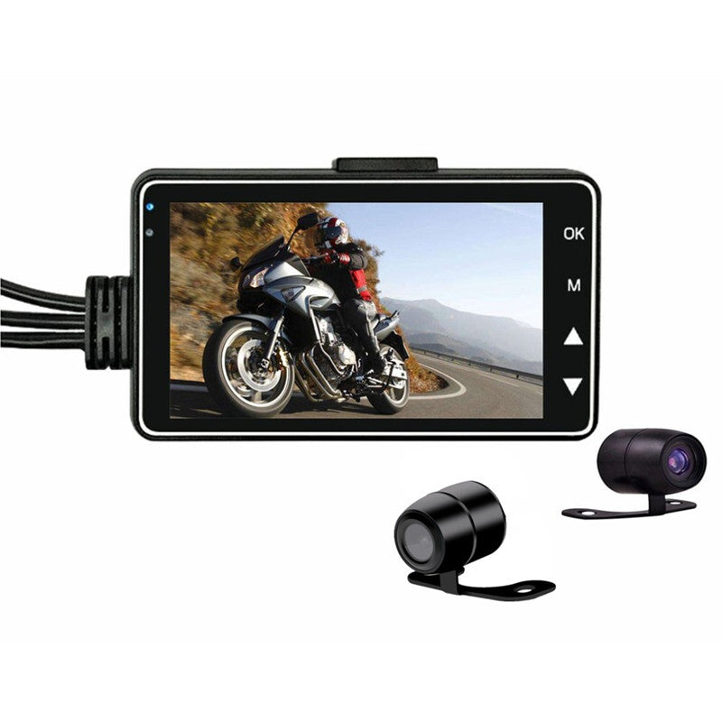 3In Motorcycle DVR Dash Cam Front Rear Dual Camera Recording Driving Recorder