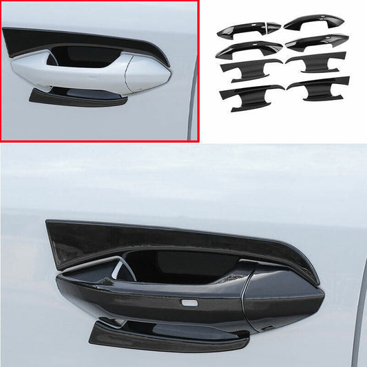 for Audi A3 2022-2023 Bright Black Outside Door Bowl Handle Frame Cover Trim 9P