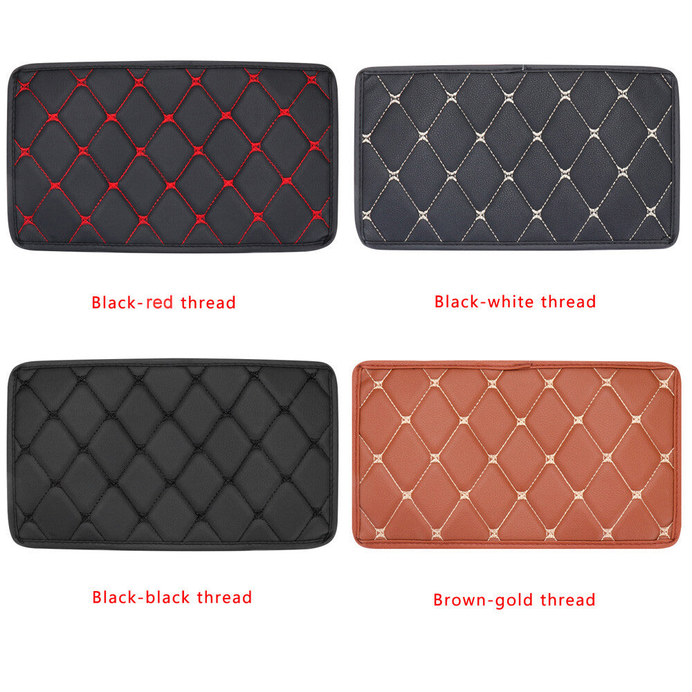 Car armrest mat protective cover center console box Pu'er leather backrest cushion accessories