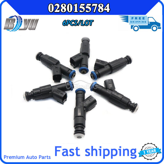 0280155784 6x 4-hole fuel injector upgrade for 1999-2004 4.0L for Jeep Cherokee - v