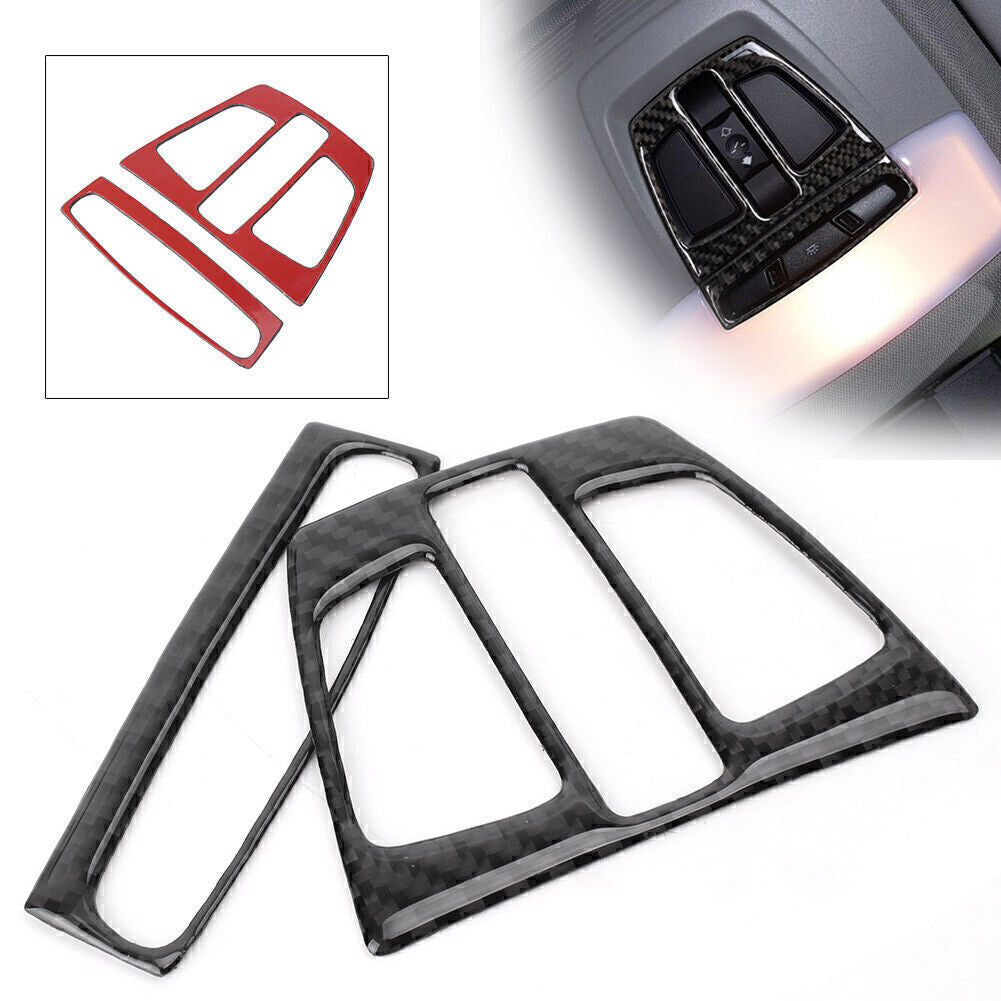 2x Carbon Fiber Reading Light Cover Trim Fit for BMW X1 X5 X6 F20 F30 F32 F34
