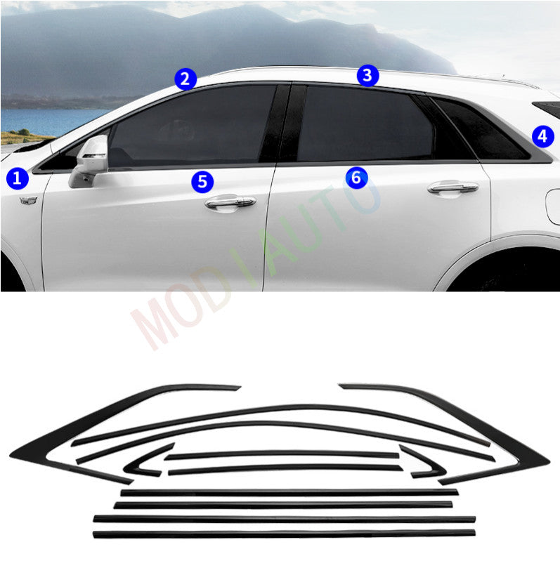 2019-2022 Fit for Cadillac XT5 Black Steel Window Frame Strip Trim Accessories n