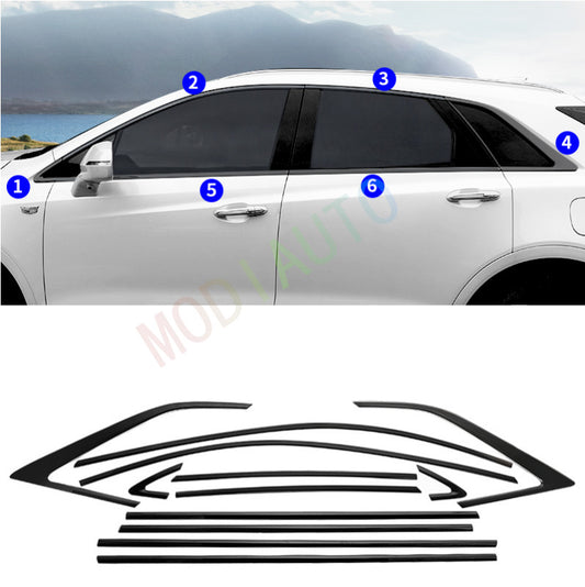 2019-2022 Fit for Cadillac XT5 Black Steel Window Frame Strip Trim Accessories n