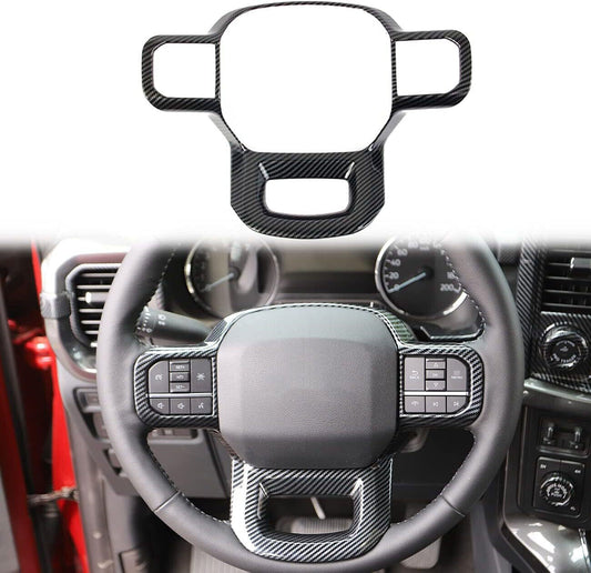 for ford  F150 F-150 21-23 Carbon Fibre ABS Inner Steering Wheel Cover Trim Frame