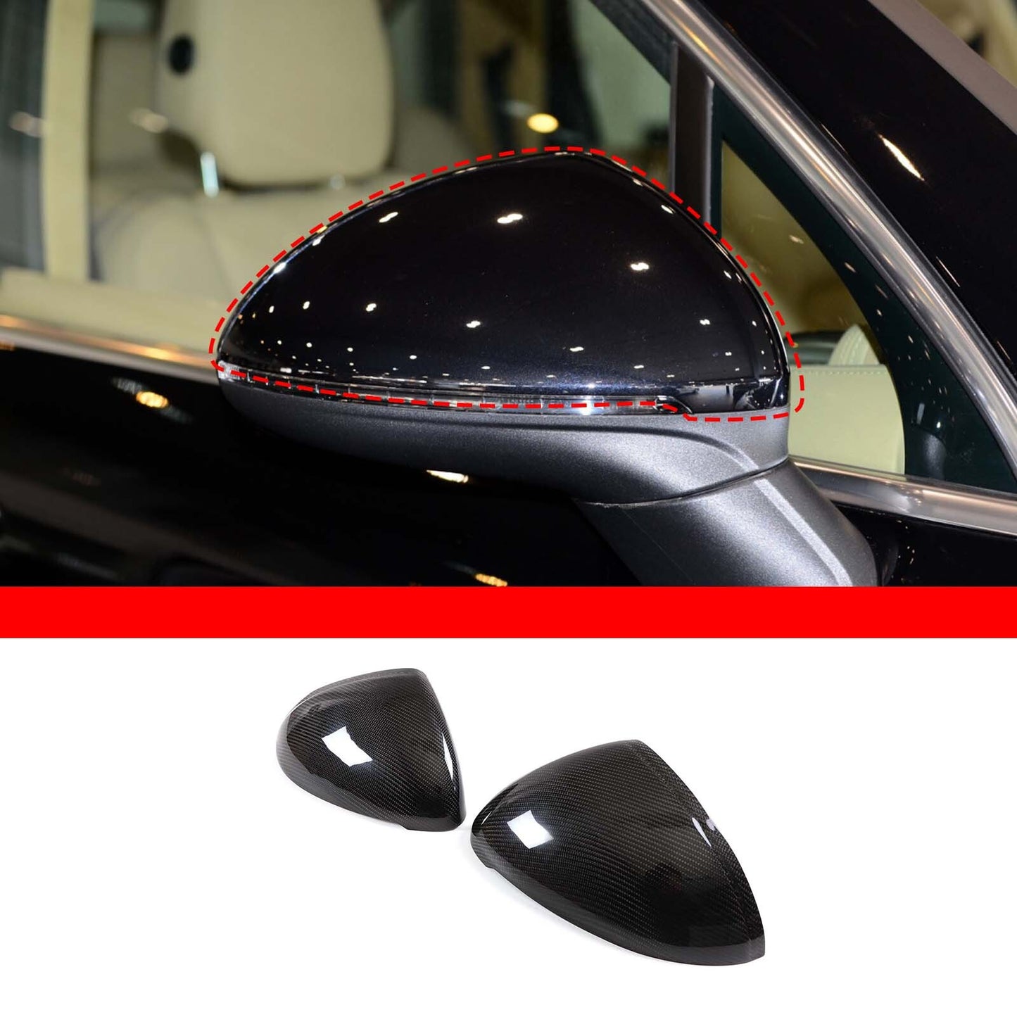 carbon fiber insert mirror cap trim for Porsche Macan 2015 - 2018