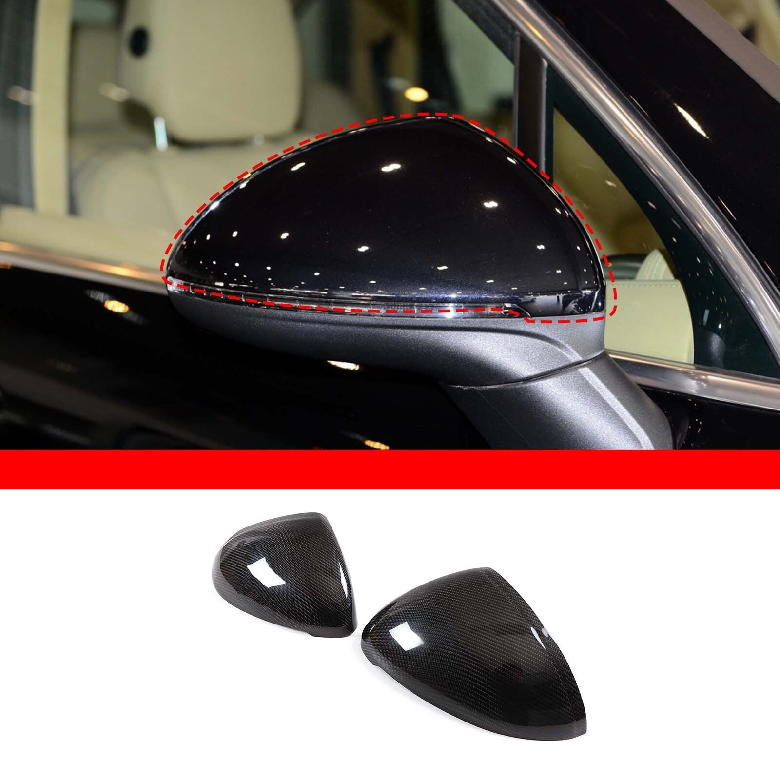 carbon fiber insert mirror cap trim for Porsche Macan 2015 - 2018