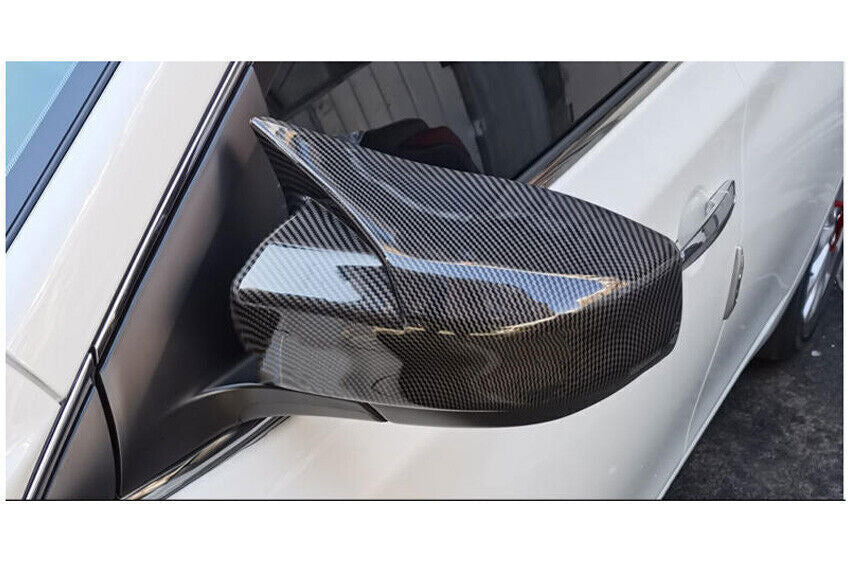 for Nissan Sentra 2013-2019 Carbon Fiber Side Horn Rearview Mirror Cover Trim 2X