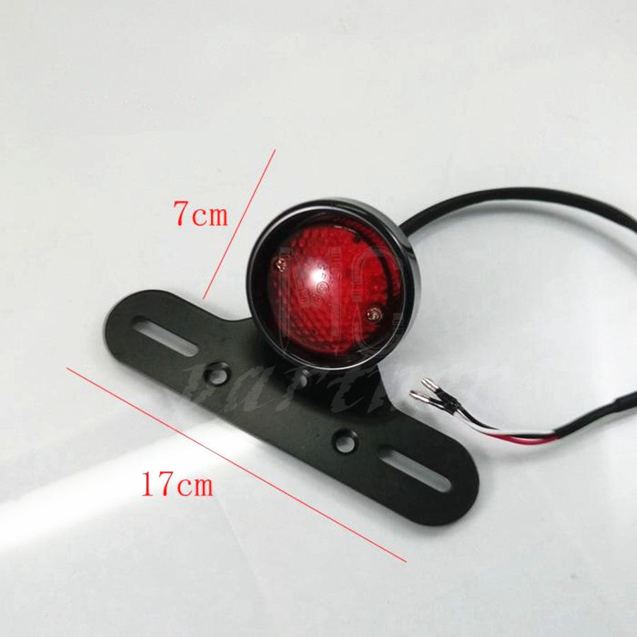 Motorcycle Black LED Tail Brake License Plate Light For Bobber Chopper Custom Q