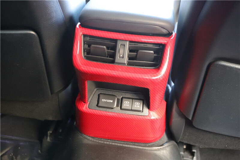 Rear Air Outlet Vent Frame Trim 2PCS Fit for Lexus for ES 2018-2021 Red Carbon Fiber