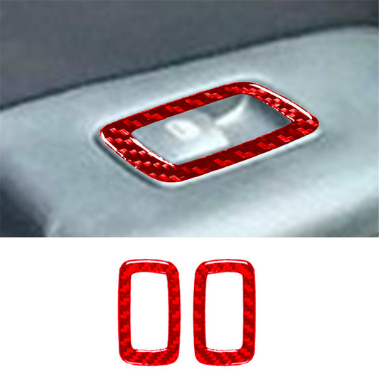Red Carbon Fiber Rear Window Control Frame Cover Trim for Chrysler 200 2015-2017