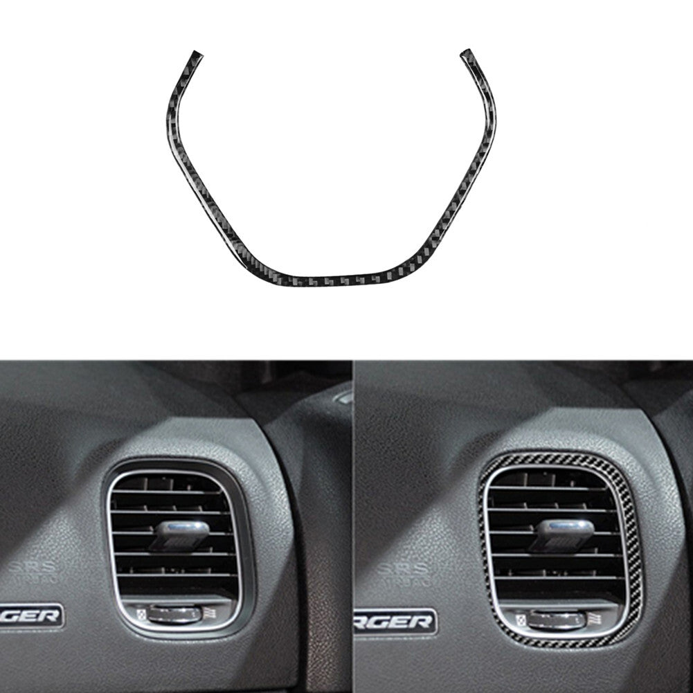 Passenger Air Vent Trim Cover Decor Carbon Fiber for Dodge Charger 2015-2021