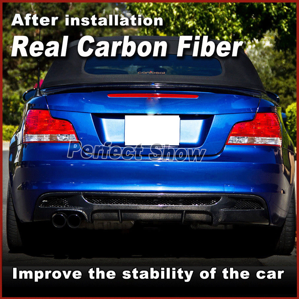 REAL Carbon Rear Bumper Diffuser Single Exhuast for BMW 1Series E82 M-Sport