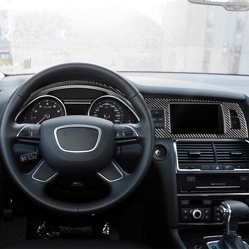 Real Carbon Fiber Car Dash Instrument Cover Trim Fit for Audi Q7 2005-2015 1PCS