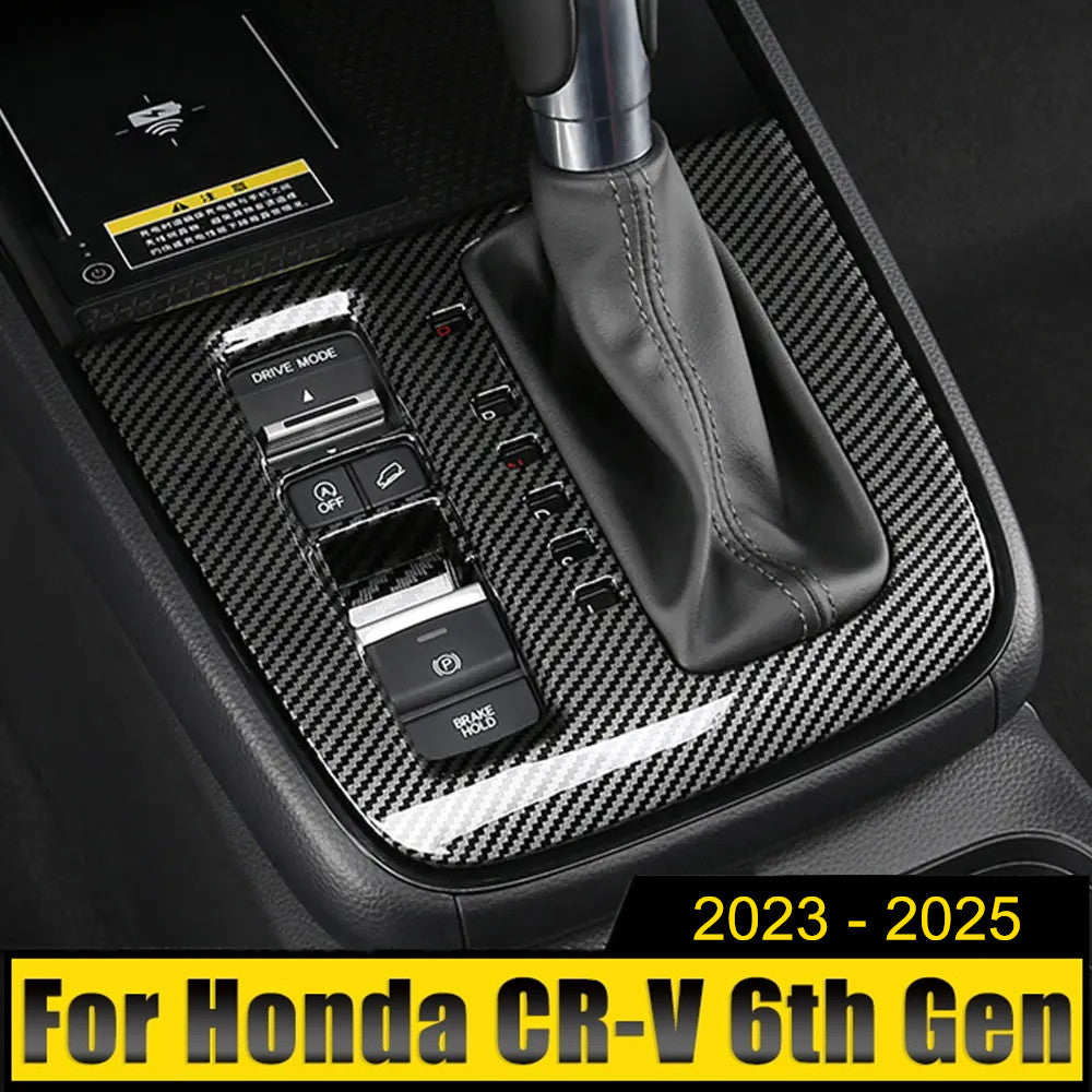Fits 2023-2025 for Honda CRV Carbon Fiber Look ABS Gear Box Shift Panel Cover Trim Q