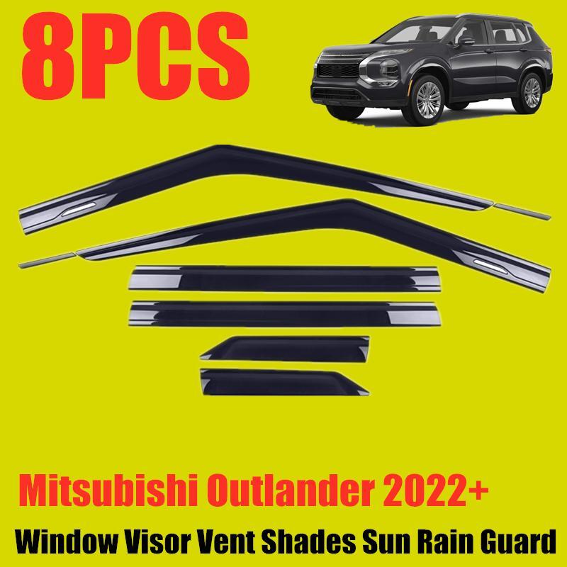 Black Window Visor Vent Shades Sun Rain Guard for Mitsubishi Outlander 22-2023
