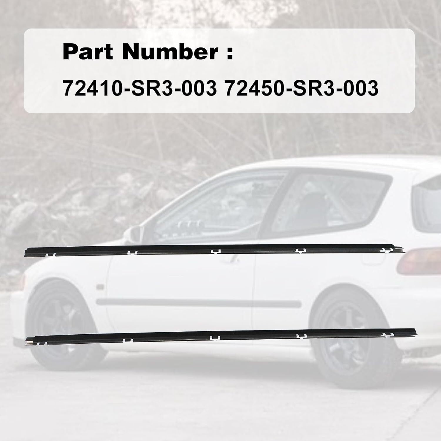 Fit for Honda for Civic EG6 EG4 3D 1992-1995 Outer Window Door Molding Set RH LH