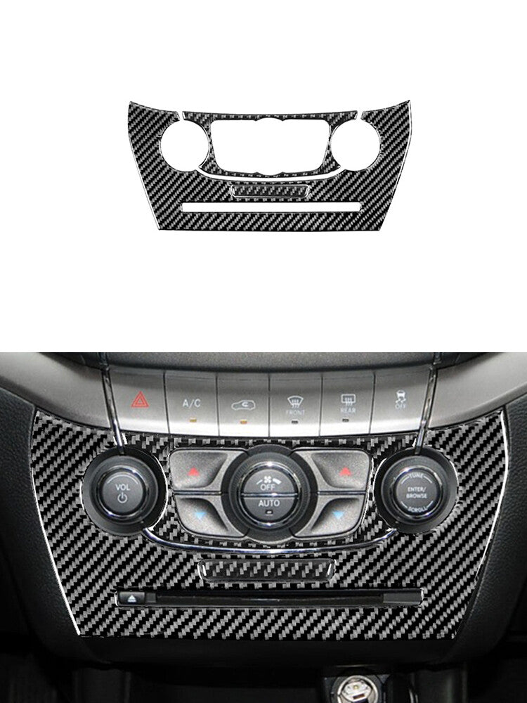 4x Carbon Fiber Steering Wheel Button Trim Cover for Dodge Journey 2009-2010 Red v