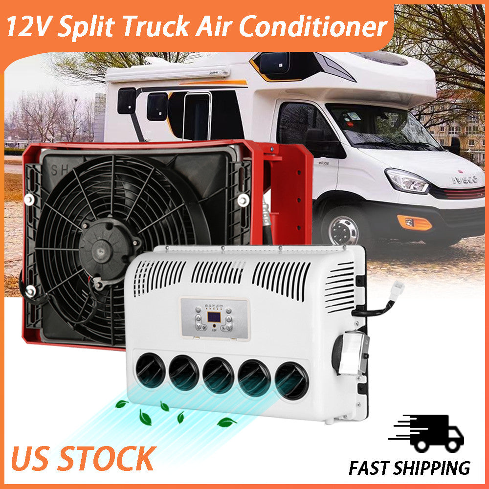 12V Car RV Caravan Air Conditioner For Engineering Truck Bus Universal Split A/C Q