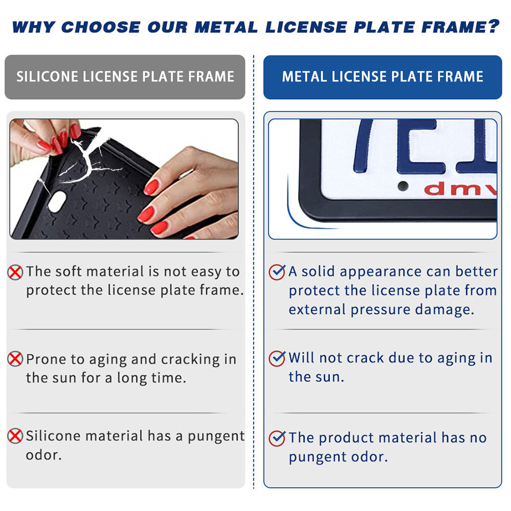 2-piece metal red thread for Altima Rogue car license plate frame label cover - n