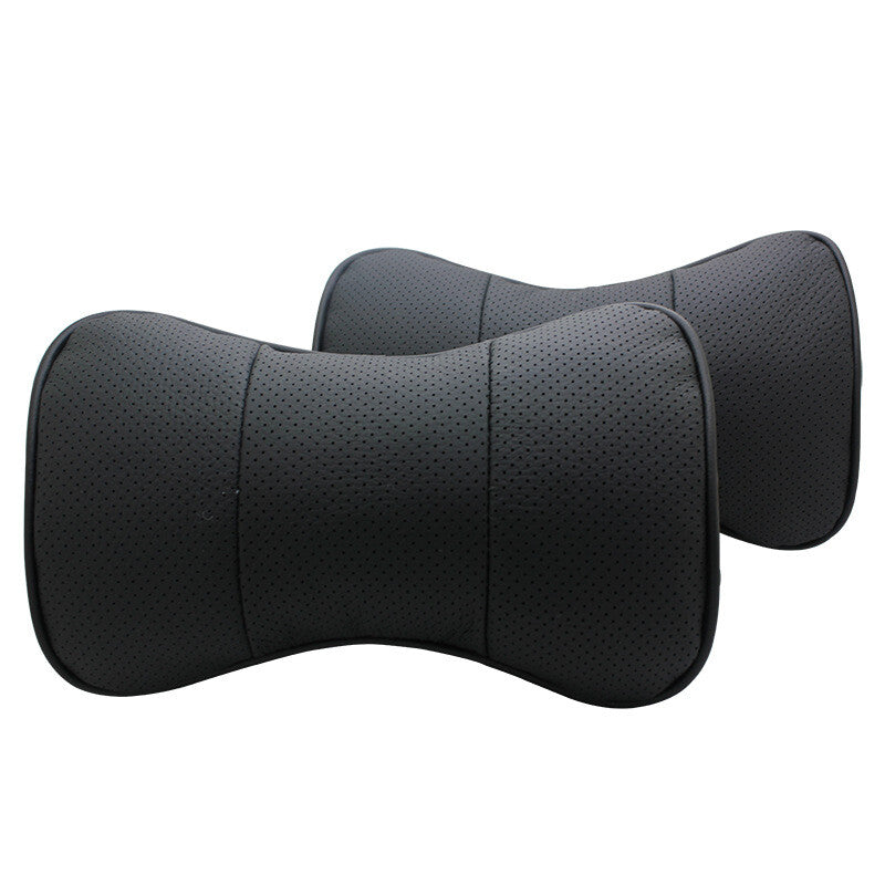 2pc Car for Seat Headrest Neck Cushion Pillows Real Leather Universal Multiciolor Q