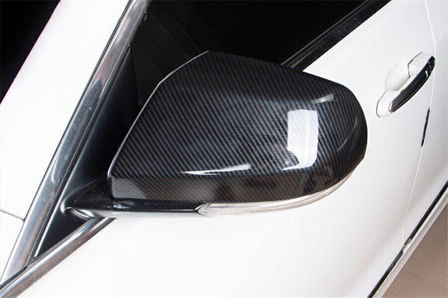 for Cadillac ATS 2013-19 Carbon Fiber Look Rear View Side Mirror Cover Trim 2X