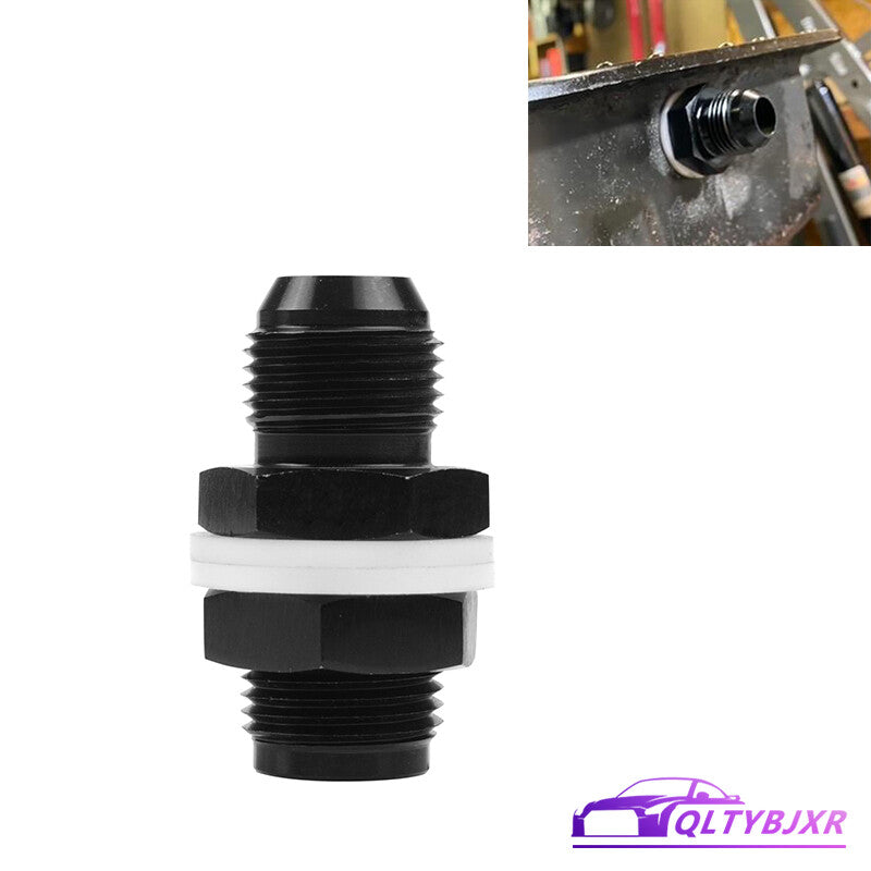 8AN AN8 Flare Fuel Cell Bulkhead Fitting Adapter With Rubber Washer Aluminum