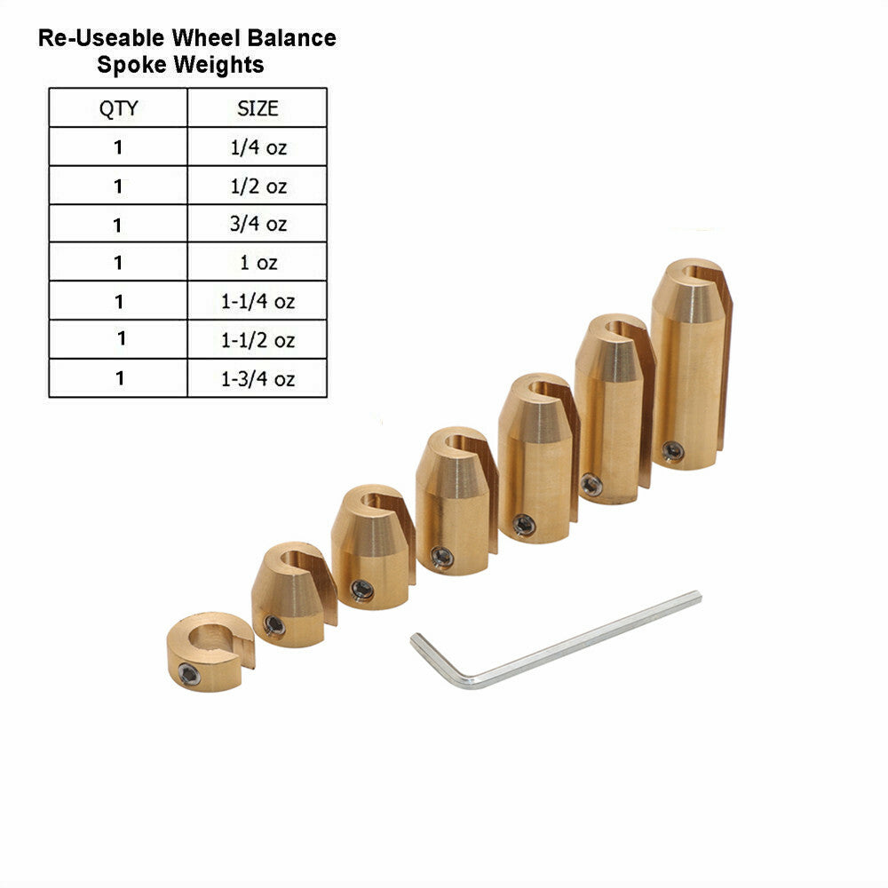 7Pcs Universal Motorcycle Reusable Brass Wheel Spoke Balance Weights Refill Kits Q