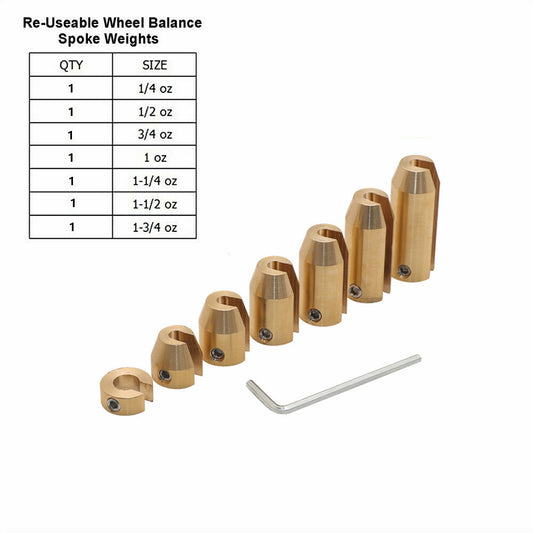 7Pcs Universal Motorcycle Reusable Brass Wheel Spoke Balance Weights Refill Kits Q