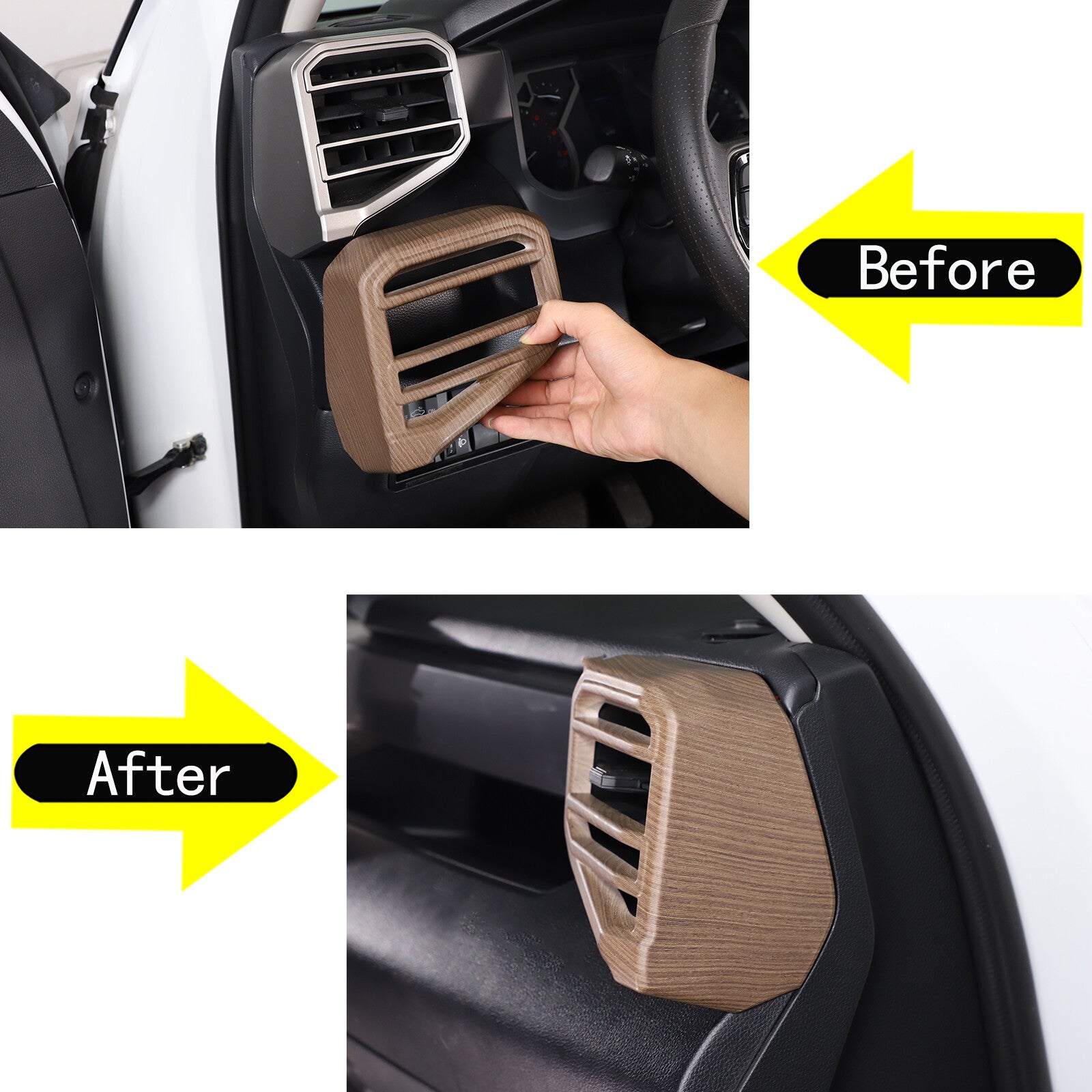 Pearwood dashboard ventilator cover trim kit for Tundra 2022 - 2024 (4 pieces) n
