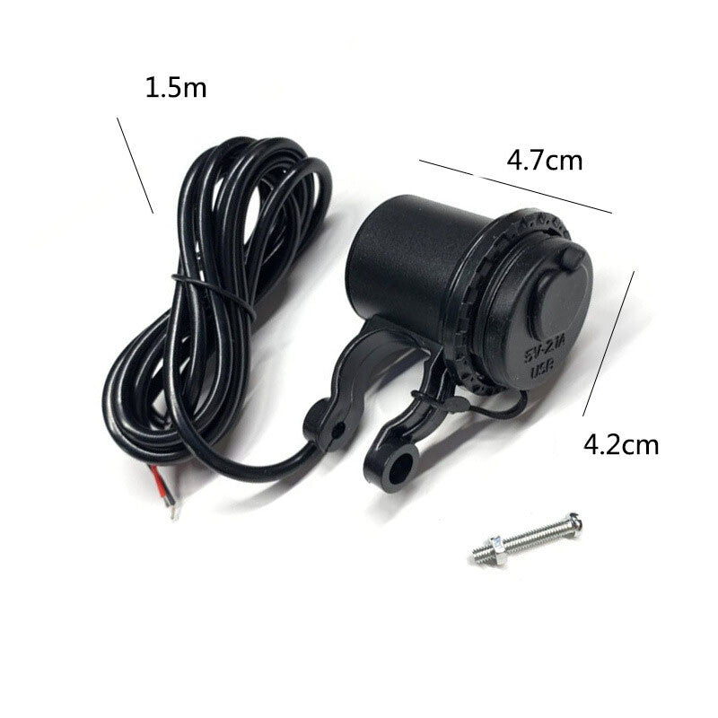 USB charger for motorcycles, bicycles, and mobile phones - 5V-2.1A, waterproof. n
