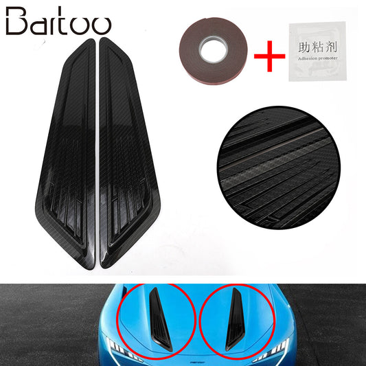 Universal Carbon Fiber Sport Racing Air Flow Vent Bonnet Hood Scoop Cover Trim Q