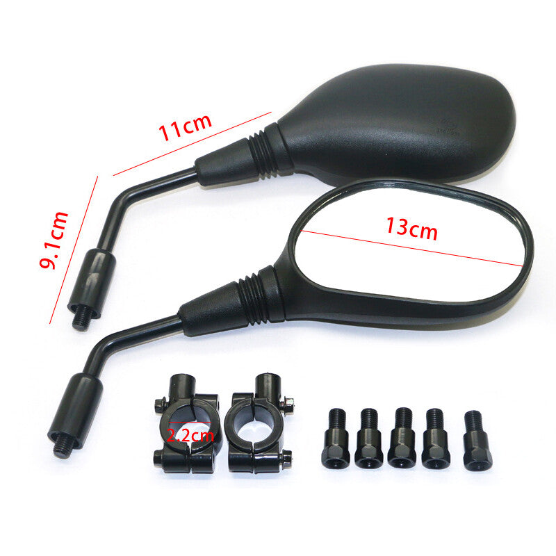 2-piece rearview mirror 8mm handlebars suitable for motorcycles, scooters, mixed ATVs, off-road bikes - n